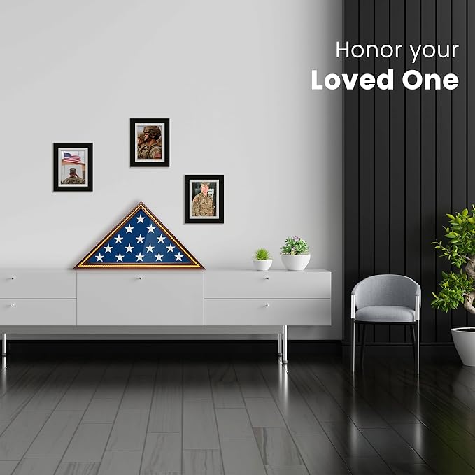 Personalized Flag Display Case – Military Burial Flag Box 5x9.5 FT – Veteran Memorial Display Case with Custom Engraving - Image 9