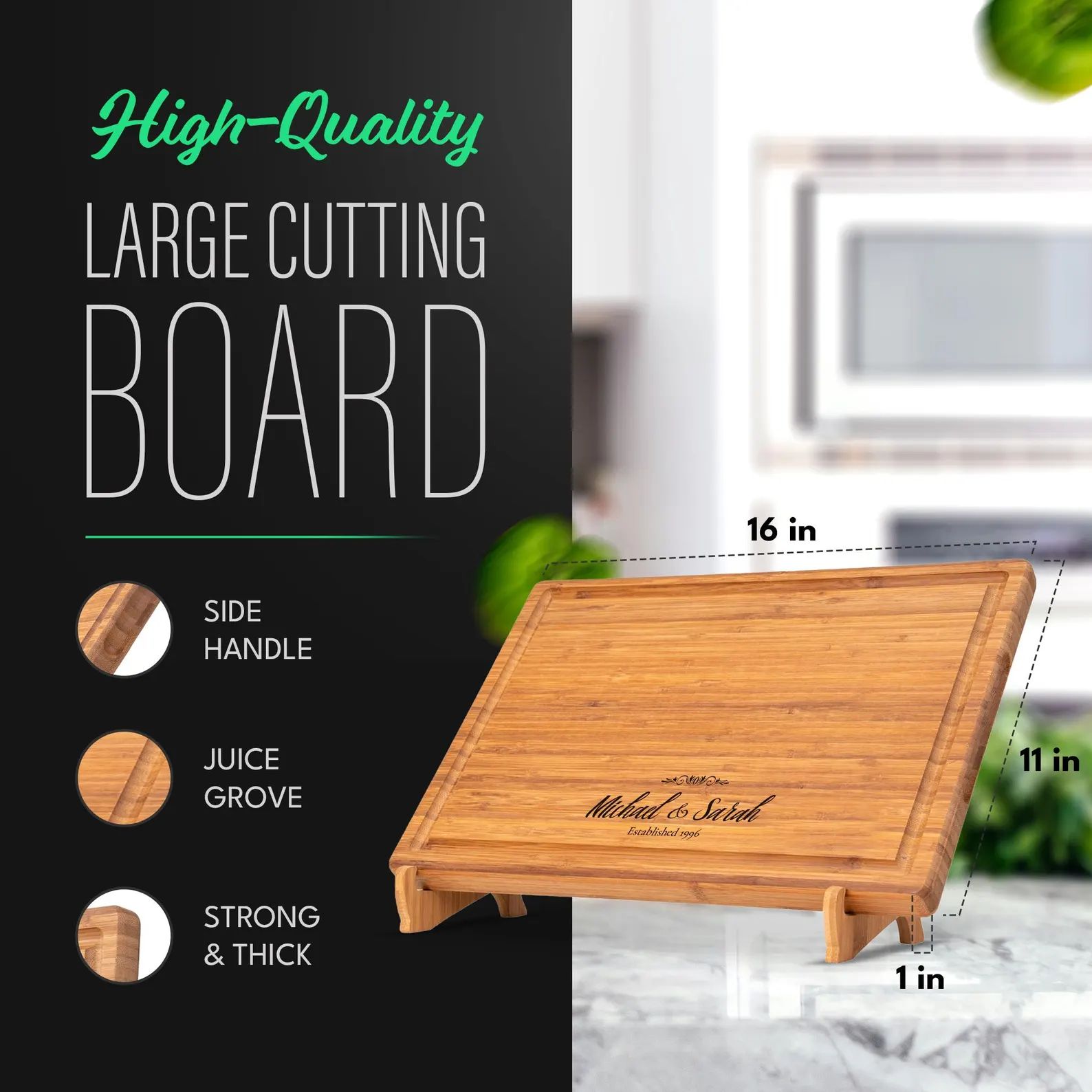 Personalized Cutting Board Customized Charcuterie Board Perfect for Weddings, Anniversaries, and Housewarmings Includes Gift Box and Stands. - Image 3