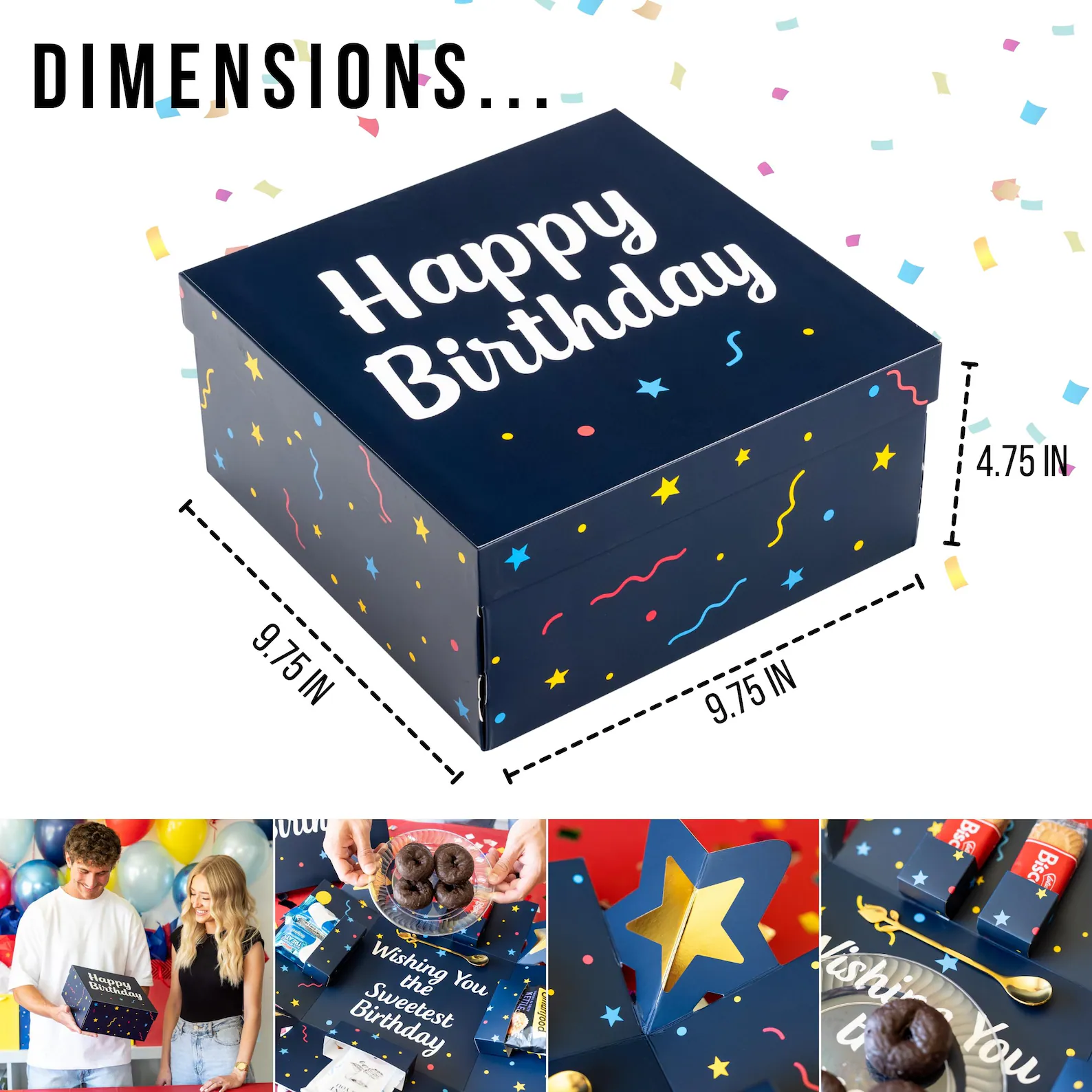 Happy Birthday Explosion Gift Box Fun Pop-Up Birthday Gift with Donut Center Surprise – Unique Party Gift for Kids, Adults, Friends - Image 5
