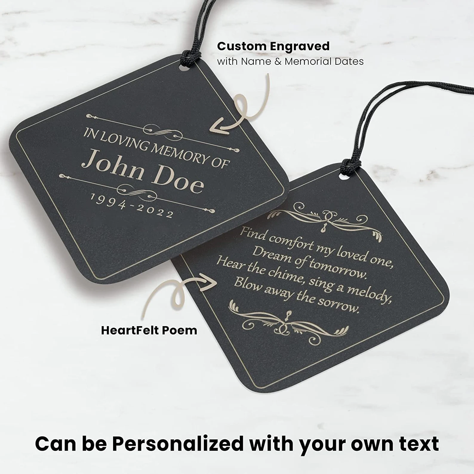 Personalized Memorial Wind Chimes, Large Remembrance Windchimes Loss of A Loved One, Sympathy & Funeral Gifts - Image 2