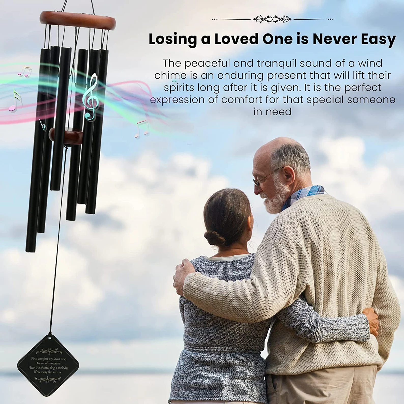 Personalized Memorial Wind Chimes, Large Remembrance Windchimes Loss of A Loved One, Sympathy & Funeral Gifts - Image 7