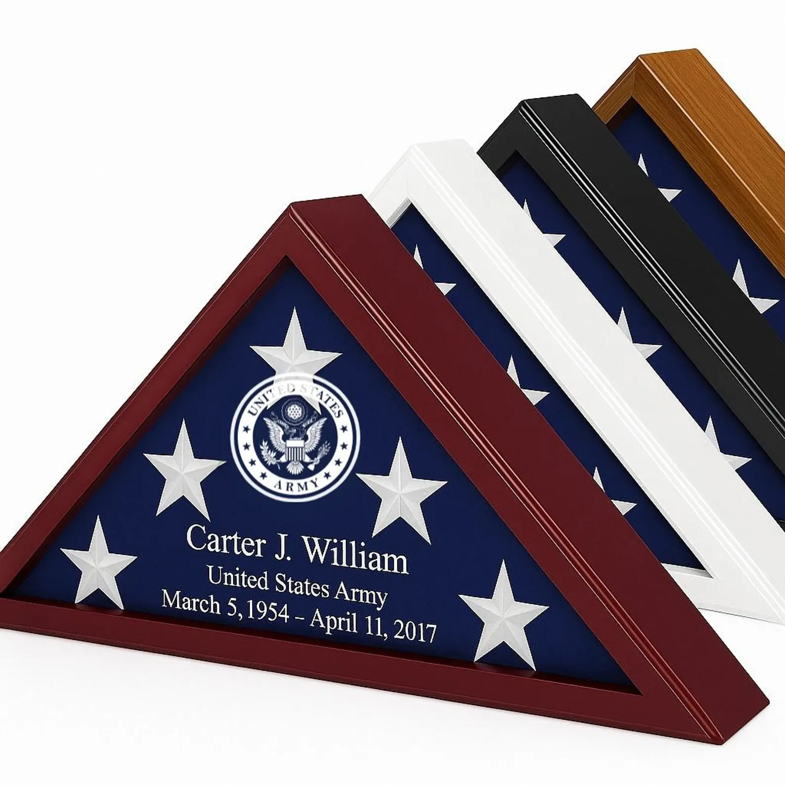 Personalized Flag Case – 5x9.5 Burial Flag Display Box – Solid Wood with Real Glass – Engraved Veteran Memorial Gift - Image 7