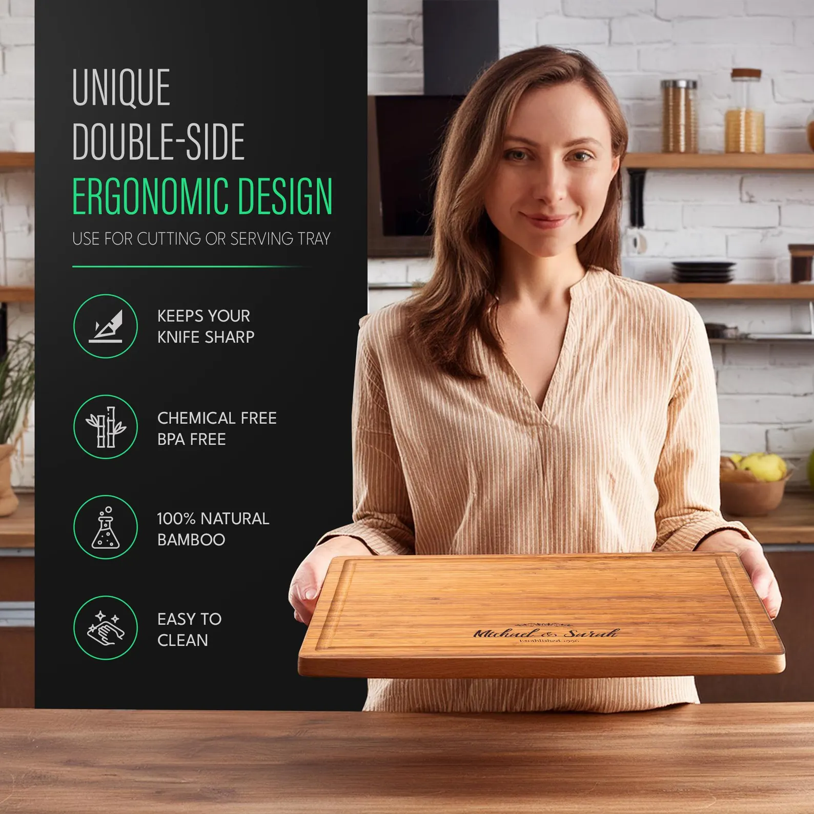 Personalized Cutting Board Customized Charcuterie Board Perfect for Weddings, Anniversaries, and Housewarmings Includes Gift Box and Stands. - Image 9